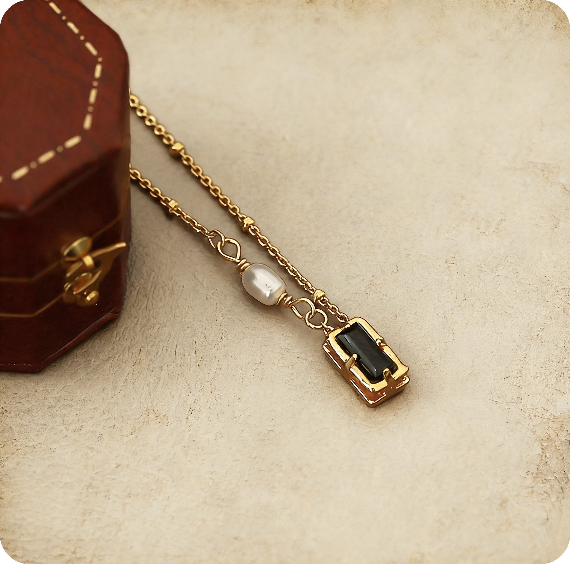 The Midnight & Moon | Asymmetric Pearl & Zirconia Necklace