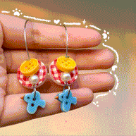 Blue Birdie Hoops