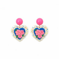 Hibiscus Heart Statement Earrings