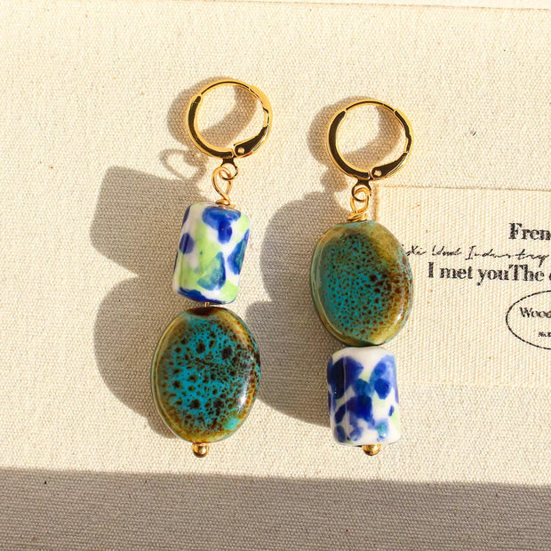 Cobalt & Moss Glazed Ceramic Drops