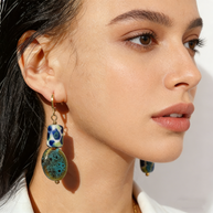 Cobalt & Moss Glazed Ceramic Drops