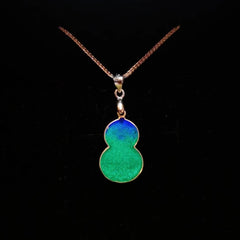 Oriental Courtyard Enamel Necklace - Handcrafted Sterling Silver
