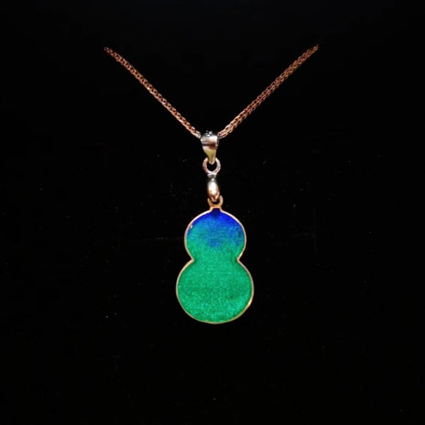 Oriental Courtyard Enamel Necklace - Handcrafted Sterling Silver