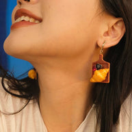 Bakery Croissant Board Statement Earrings
