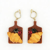 Bakery Croissant Board Statement Earrings