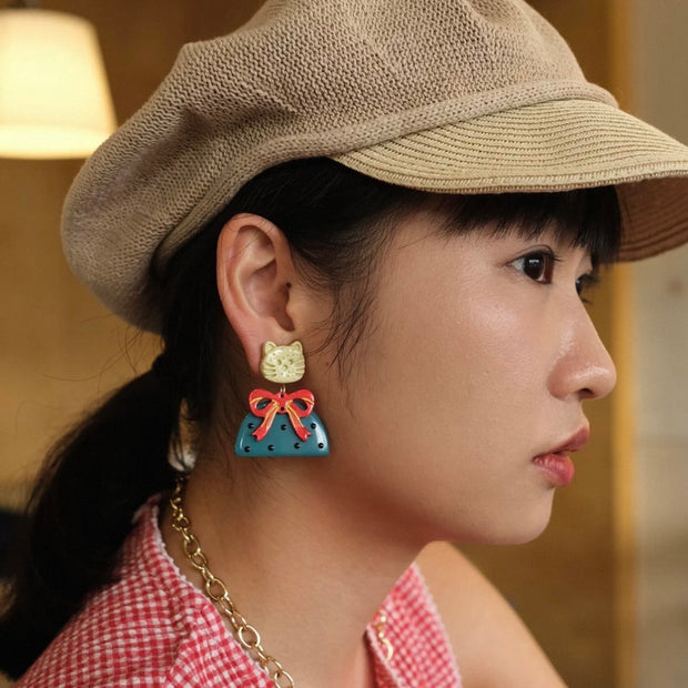 Kitty Bow Statement Earrings