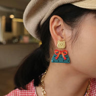 Kitty Bow Statement Earrings