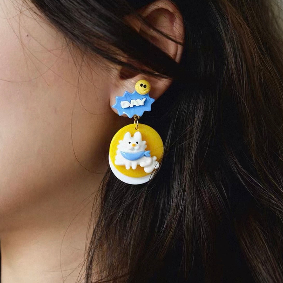 Sunny Puppy Day Earrings