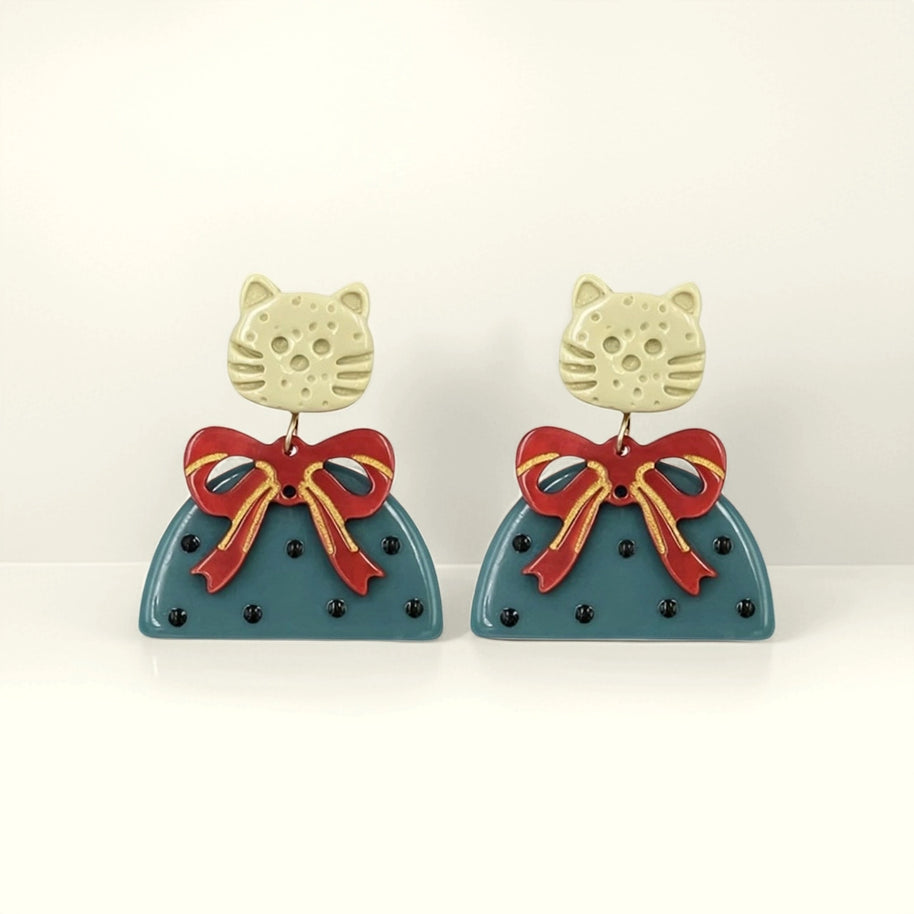 Kitty Bow Statement Earrings