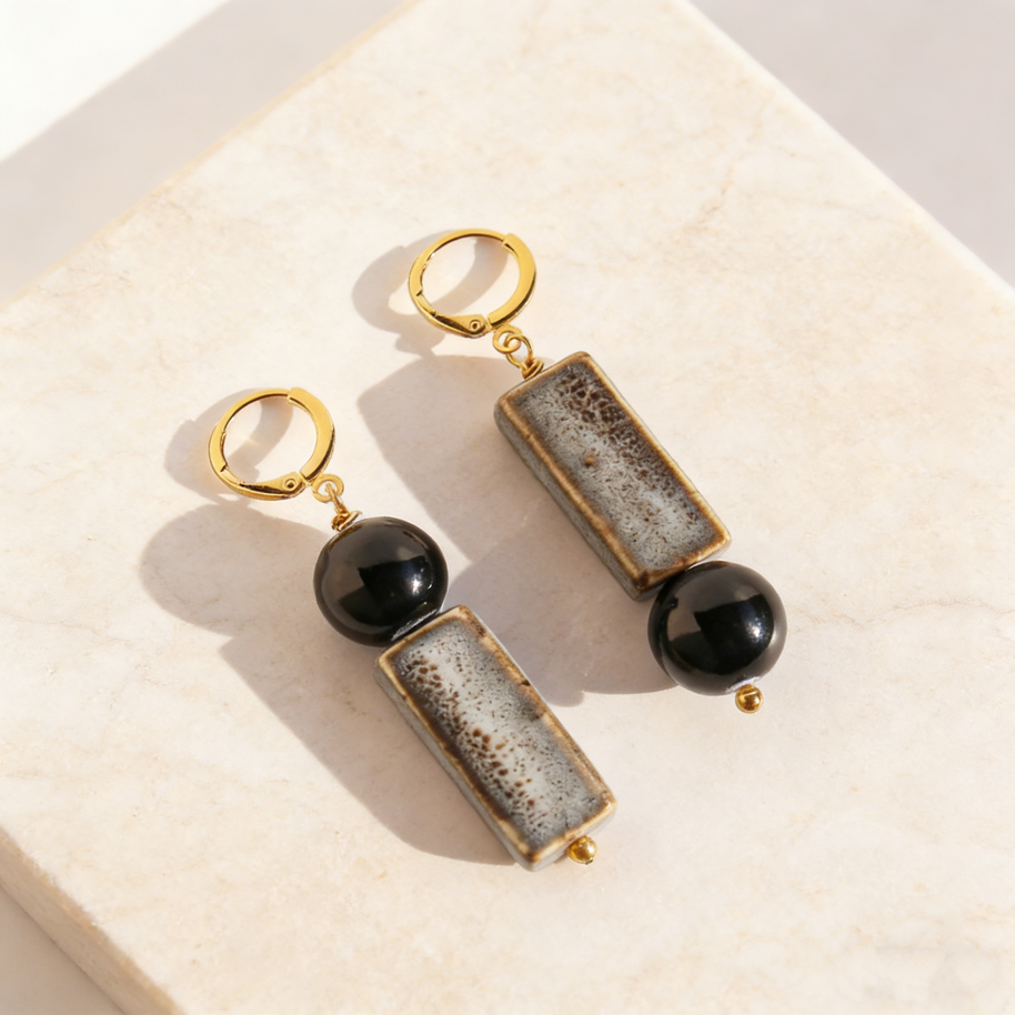Midnight Monolith & Ash Glazed Ceramic Drops