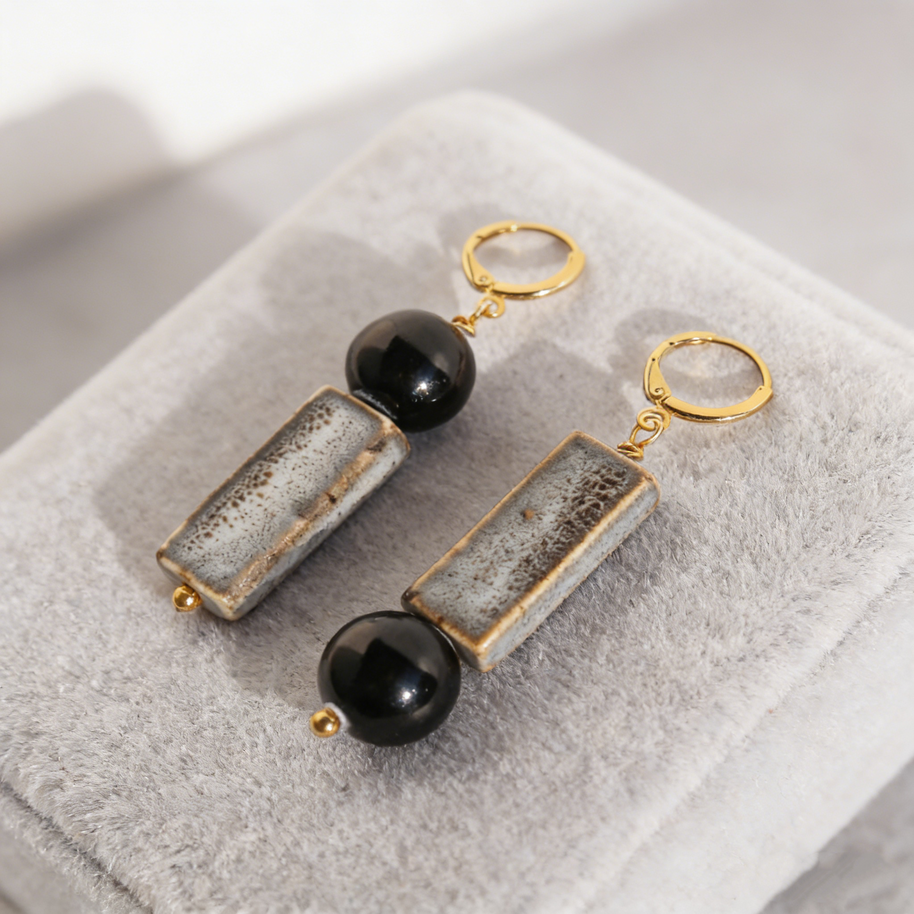 Midnight Monolith & Ash Glazed Ceramic Drops