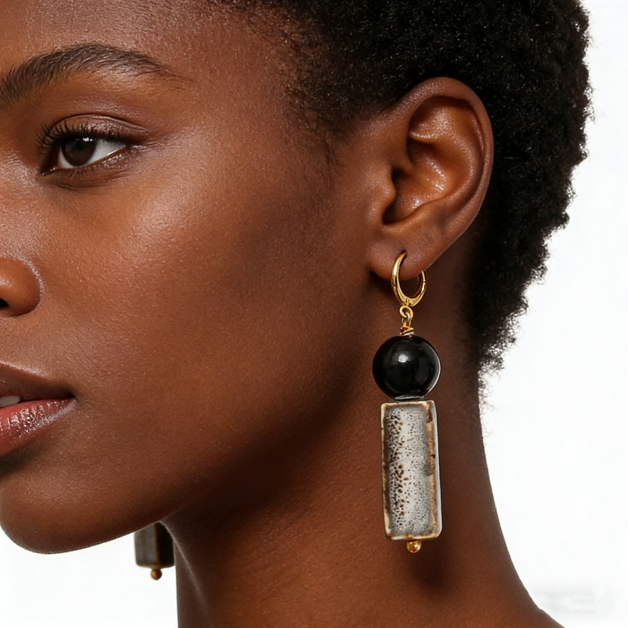 Midnight Monolith & Ash Glazed Ceramic Drops