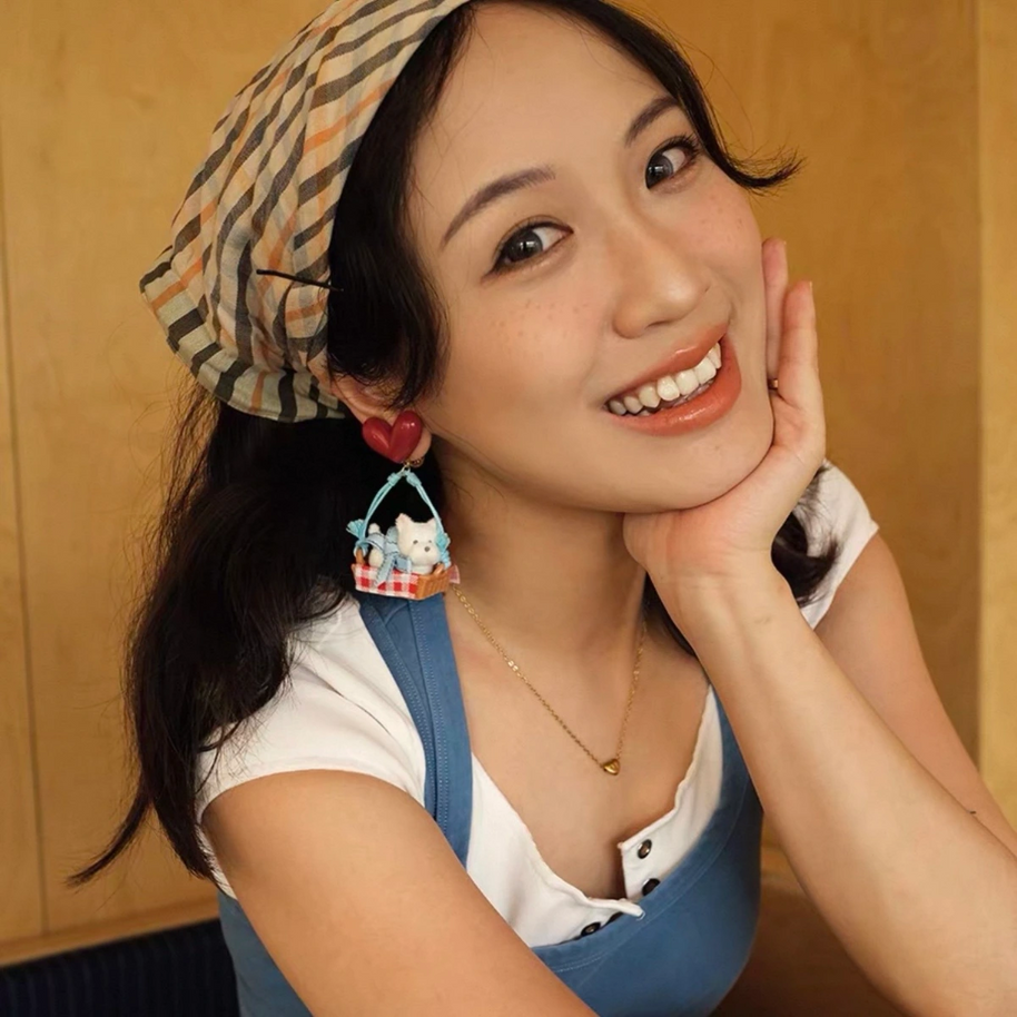 Picnic Puppy Basket Earrings