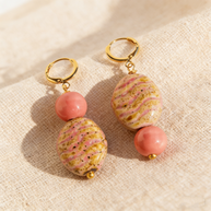 Rose Quartz Ripple & Glazed Ceramic Drops