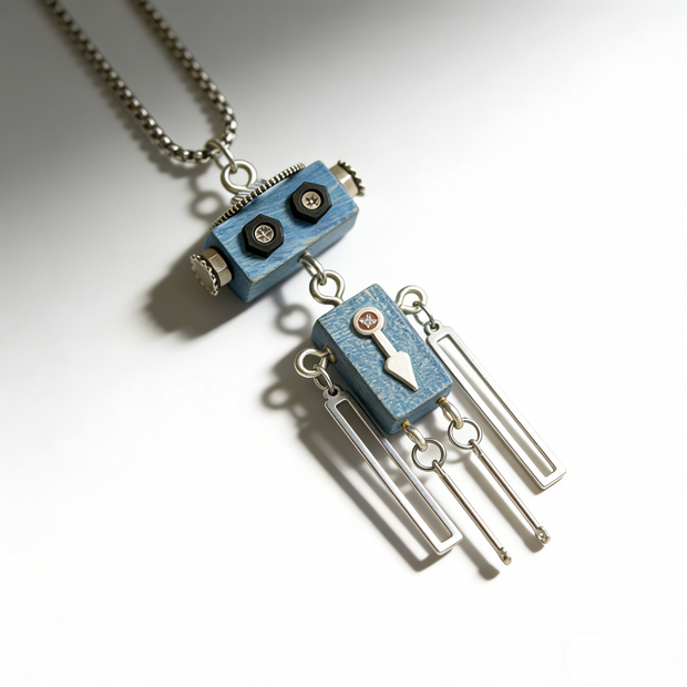 The Azure Scholar No. 02 | High-Logic Automaton Pendant